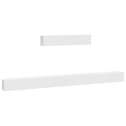 vidaXL Meuble TV 6 pièces blanc en bois d'ingénierie