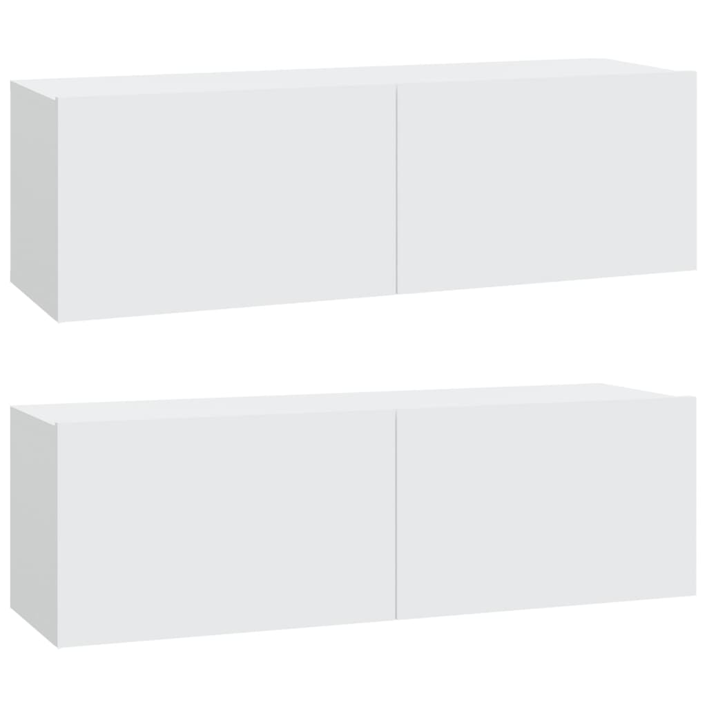 vidaXL Meuble TV 6 pièces blanc en bois d'ingénierie