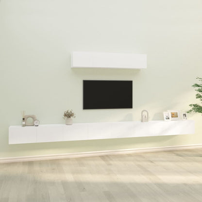 vidaXL Meuble TV 6 pièces blanc en bois d'ingénierie