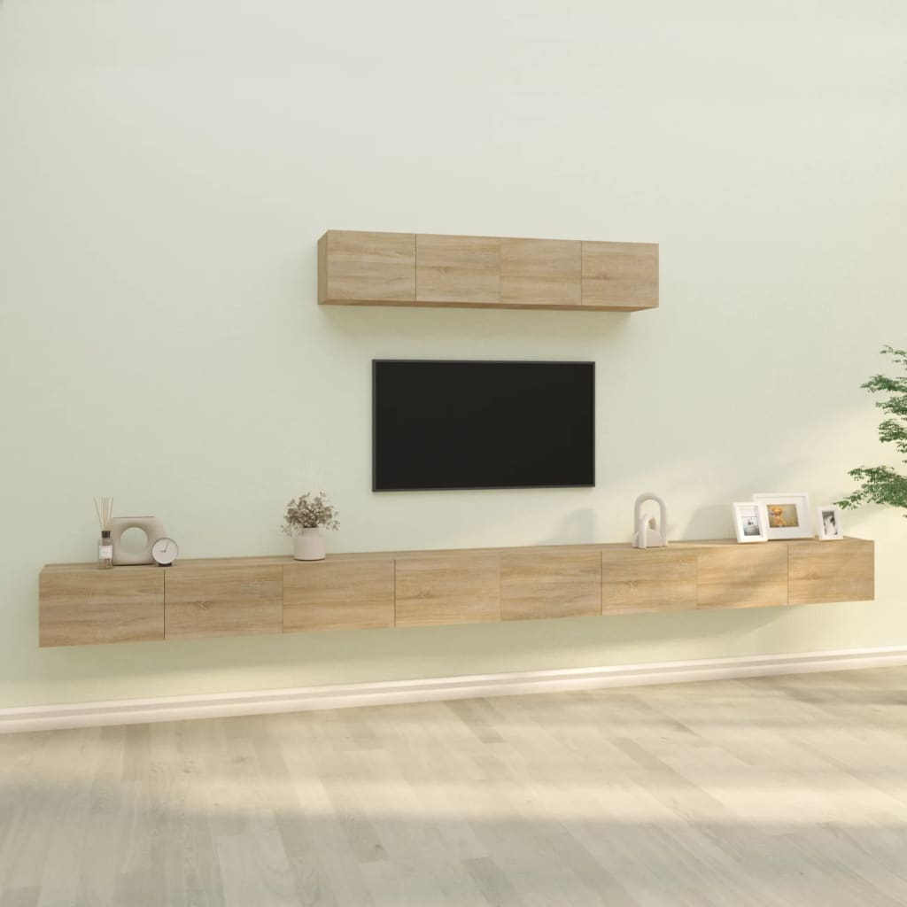 vidaXL 6-tlg. TV-Schrank-Set Sonoma-Eiche Holzwerkstoff