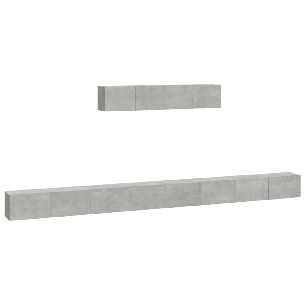 vidaXL Ensemble de 6 meubles TV gris béton, bois d'ingénierie
