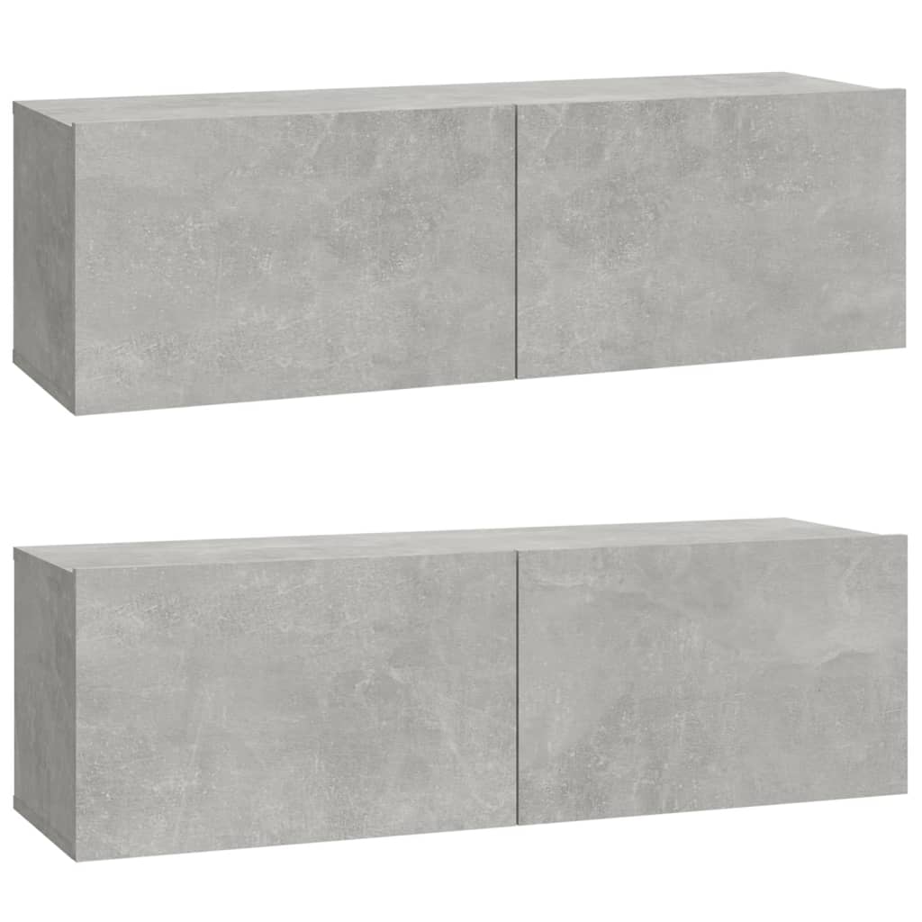 vidaXL Ensemble de 6 meubles TV gris béton, bois d'ingénierie