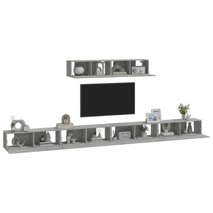 vidaXL Ensemble de 6 meubles TV gris béton, bois d'ingénierie