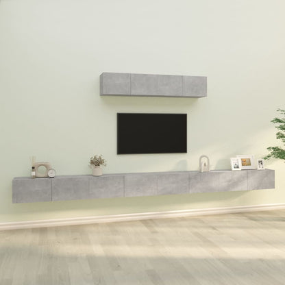 vidaXL Ensemble de 6 meubles TV gris béton, bois d'ingénierie