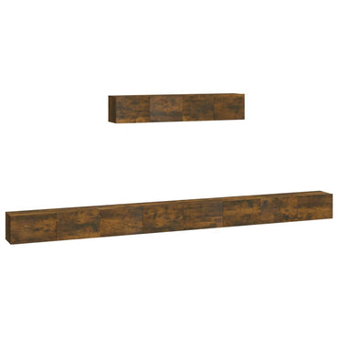 vidaXL Meuble TV, 6 pcs, Chêne fumé, Bois d'ingénierie