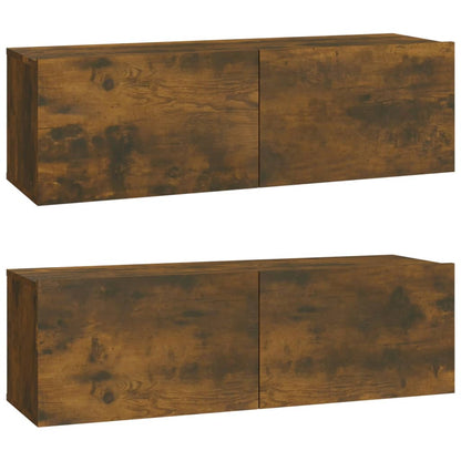 vidaXL Meuble TV, 6 pcs, Chêne fumé, Bois d'ingénierie