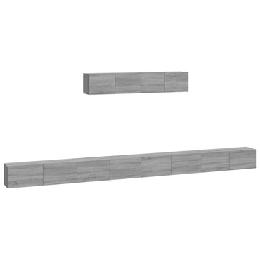 vidaXL Meuble TV, 6 pcs, gris Sonoma, aggloméré
