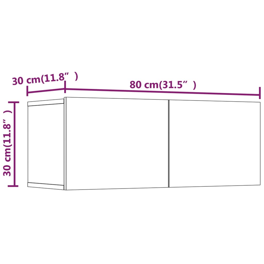 vidaXL Meuble TV, 6 pcs, gris Sonoma, aggloméré