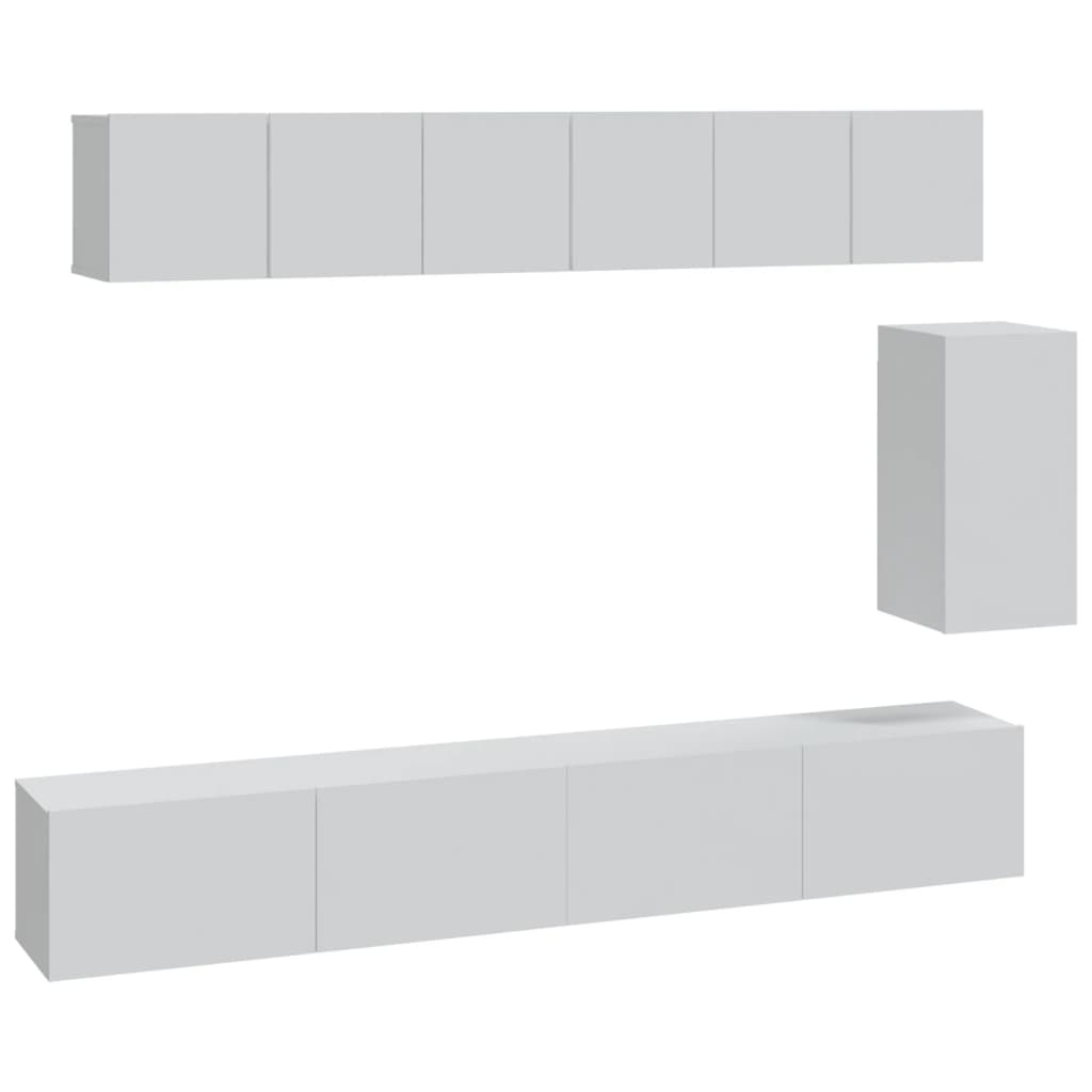 vidaXL Ensemble de 6 meubles TV blanc en bois d'ingénierie