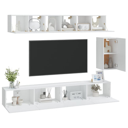 vidaXL Ensemble de 6 meubles TV blanc en bois d'ingénierie