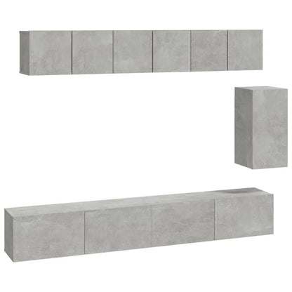 vidaXL Ensemble de 6 meubles TV gris béton, bois d'ingénierie
