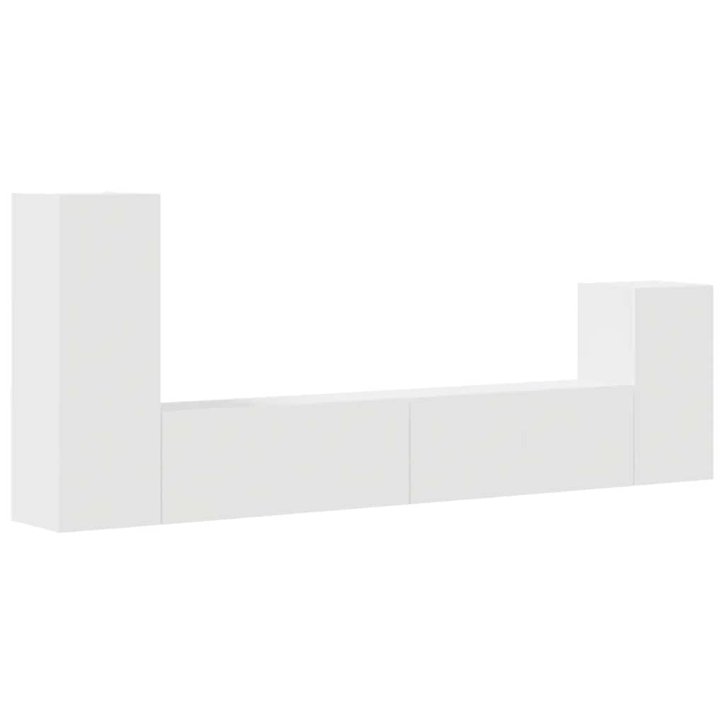 vidaXL Ensemble de 4 meubles TV Blanc Bois d'ingénierie