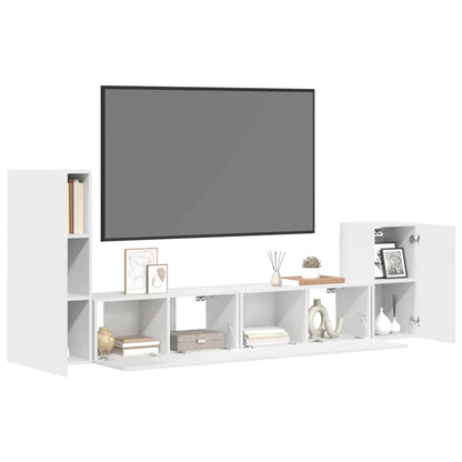 vidaXL Ensemble de 4 meubles TV Blanc Bois d'ingénierie