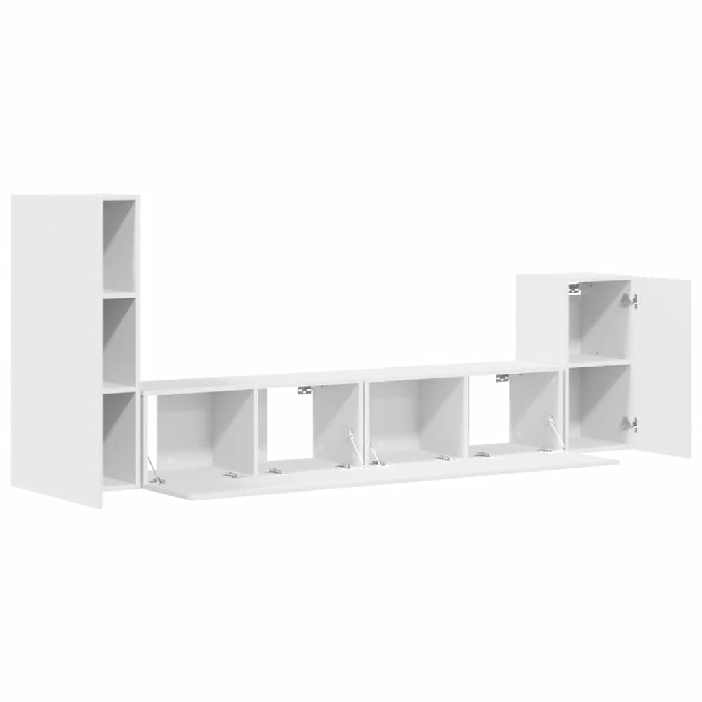 vidaXL Ensemble de 4 meubles TV Blanc Bois d'ingénierie