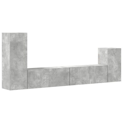 vidaXL Meuble TV 4 pcs Gris béton Aggloméré