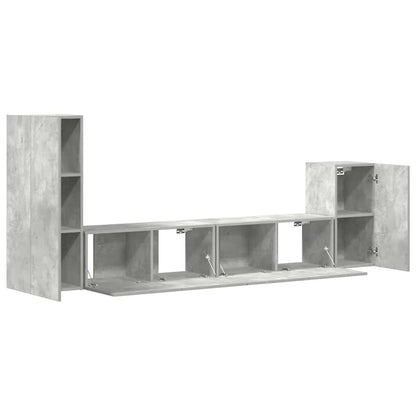 vidaXL Meuble TV 4 pcs Gris béton Aggloméré