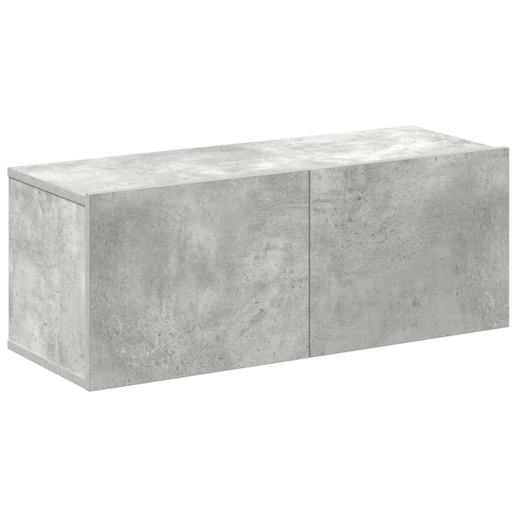 vidaXL Meuble TV 4 pcs Gris béton Aggloméré