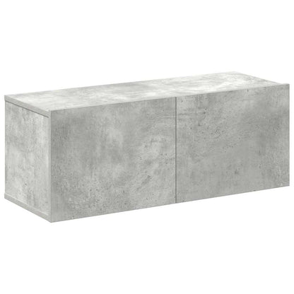 vidaXL Meuble TV 4 pcs Gris béton Aggloméré