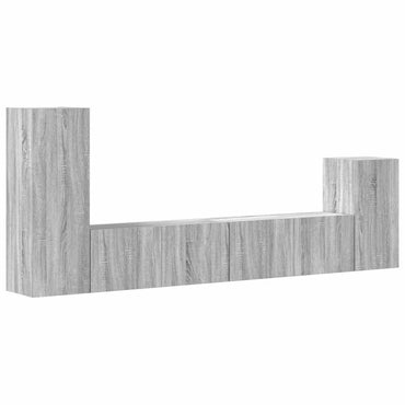 vidaXL Meuble TV, 4 pcs, Gris sonoma, Bois d'ingénierie