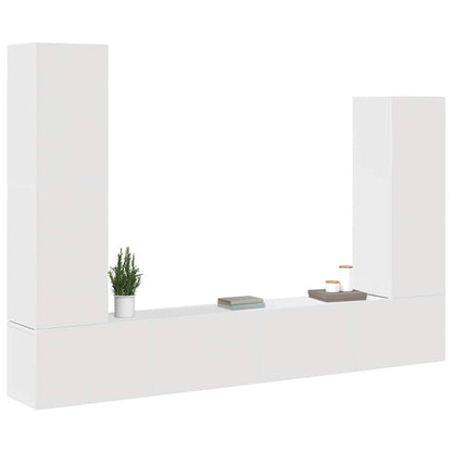 vidaXL Ensemble de 4 meubles TV Blanc Bois d'ingénierie