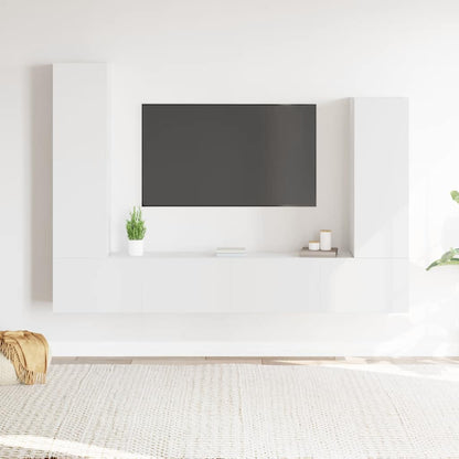 vidaXL Ensemble de 4 meubles TV Blanc Bois d'ingénierie