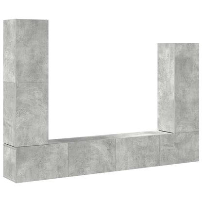 vidaXL 4-tlg. TV-Schrank-Set Betongrau Holzwerkstoff