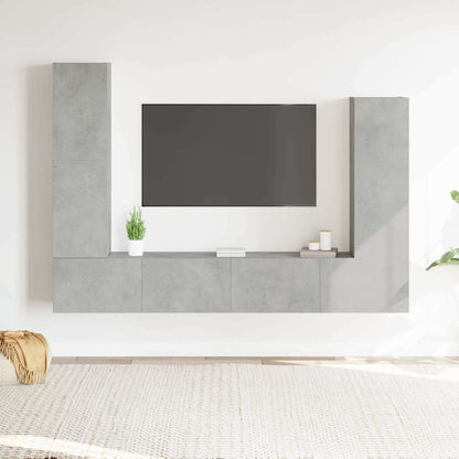 vidaXL 4-tlg. TV-Schrank-Set Betongrau Holzwerkstoff