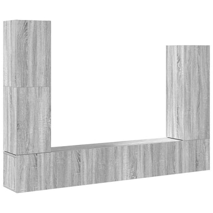 vidaXL 4-tlg. TV-Schrank-Set Grau Sonoma Holzwerkstoff