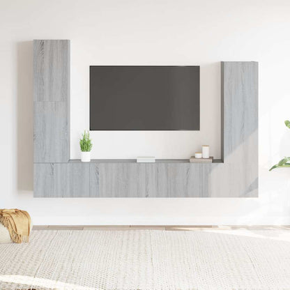 vidaXL 4-tlg. TV-Schrank-Set Grau Sonoma Holzwerkstoff