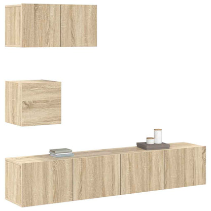 vidaXL Meuble TV 4 pcs Aggloméré Chêne Sonoma