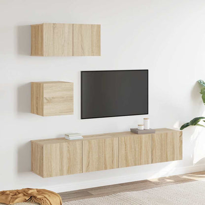 vidaXL Meuble TV 4 pcs Aggloméré Chêne Sonoma
