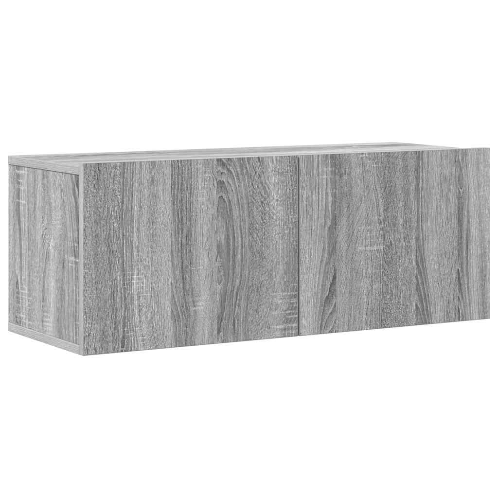 vidaXL Meuble TV, 4 pcs, Gris sonoma, Bois d'ingénierie