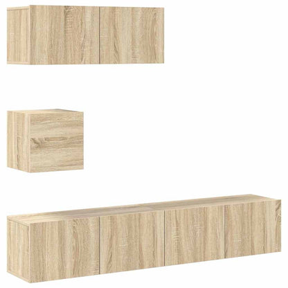 vidaXL Meuble TV 4 pcs Aggloméré Chêne Sonoma