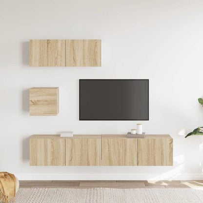 vidaXL Meuble TV 4 pcs Aggloméré Chêne Sonoma