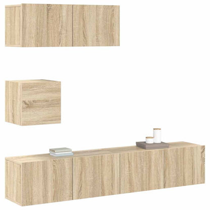 vidaXL Meuble TV 4 pcs Aggloméré Chêne Sonoma
