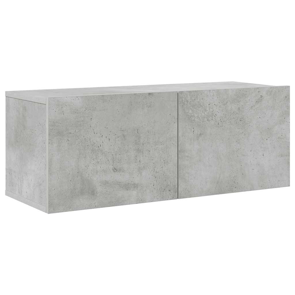 vidaXL Meuble TV 4 pcs Gris béton Aggloméré