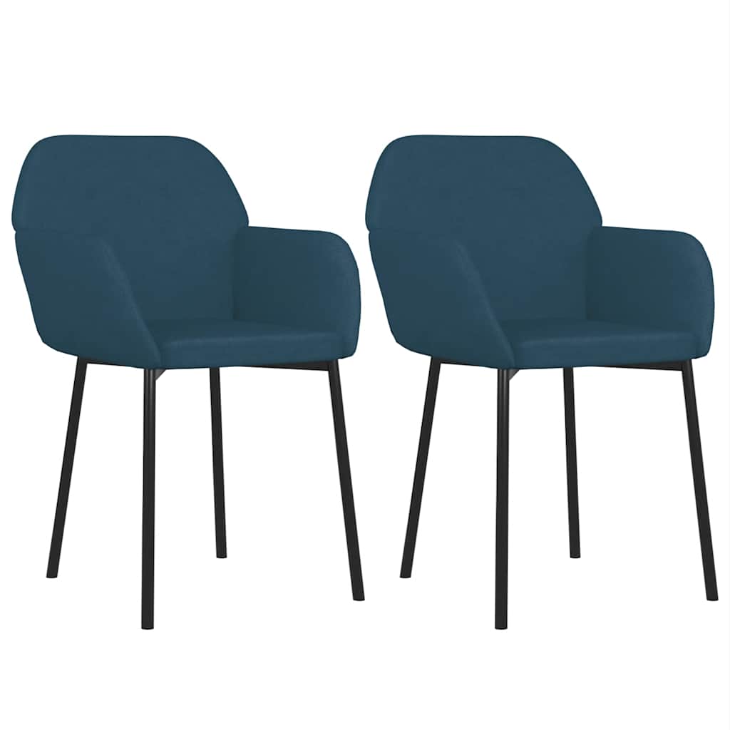 vidaXL Chaises de salle à manger 2 pcs Velours bleu