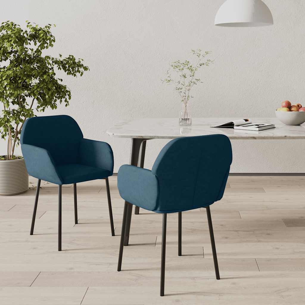 vidaXL Chaises de salle à manger 2 pcs Velours bleu