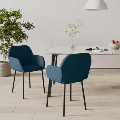 vidaXL Chaises de salle à manger 2 pcs Velours bleu
