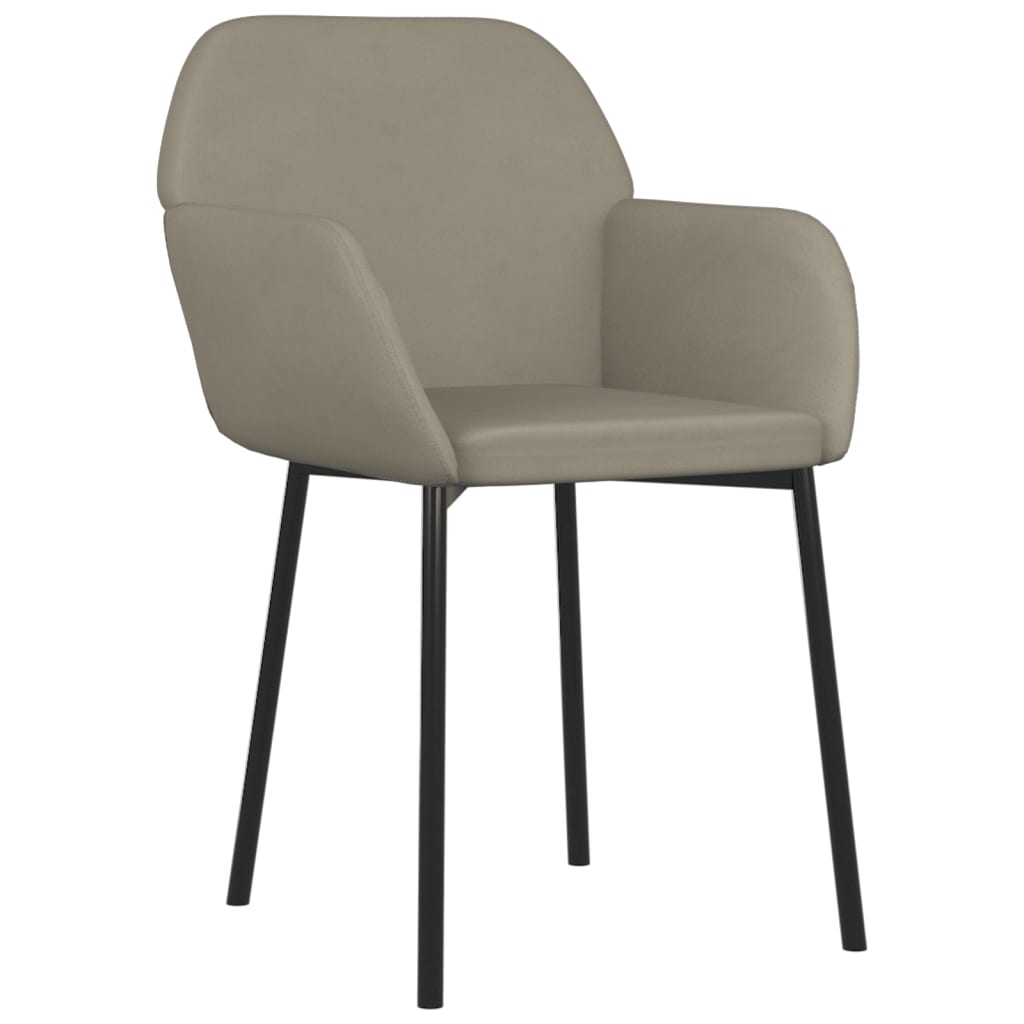 vidaXL Chaises de salle à manger 2 pcs Velours gris clair