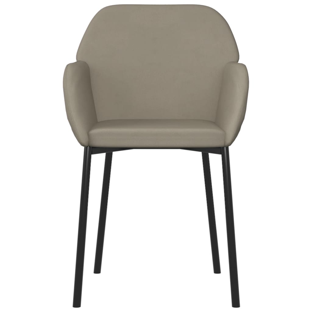 vidaXL Chaises de salle à manger 2 pcs Velours gris clair