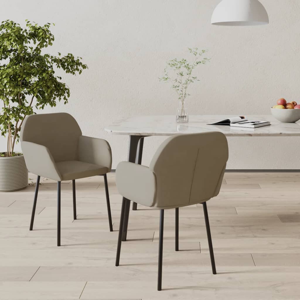 vidaXL Chaises de salle à manger 2 pcs Velours gris clair