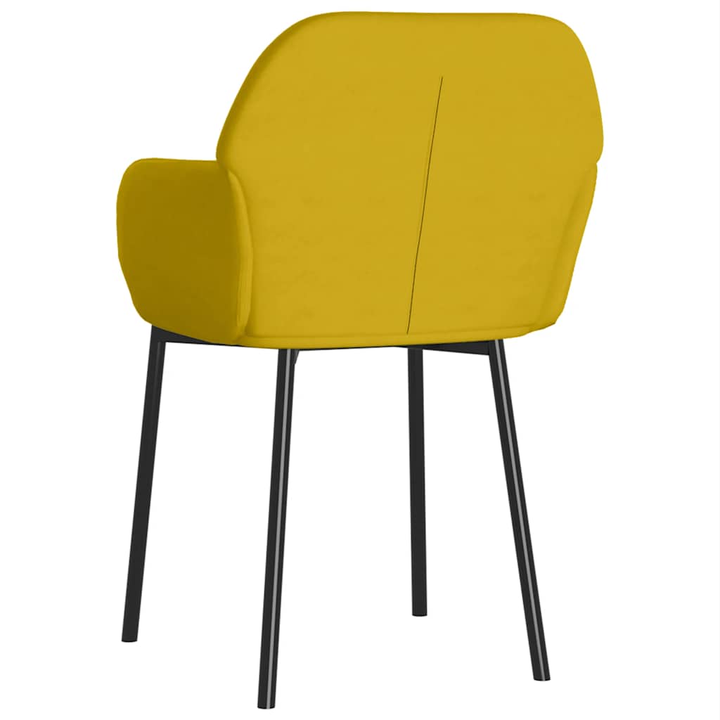 vidaXL Chaises de salle à manger 2 pcs Jaune Velours