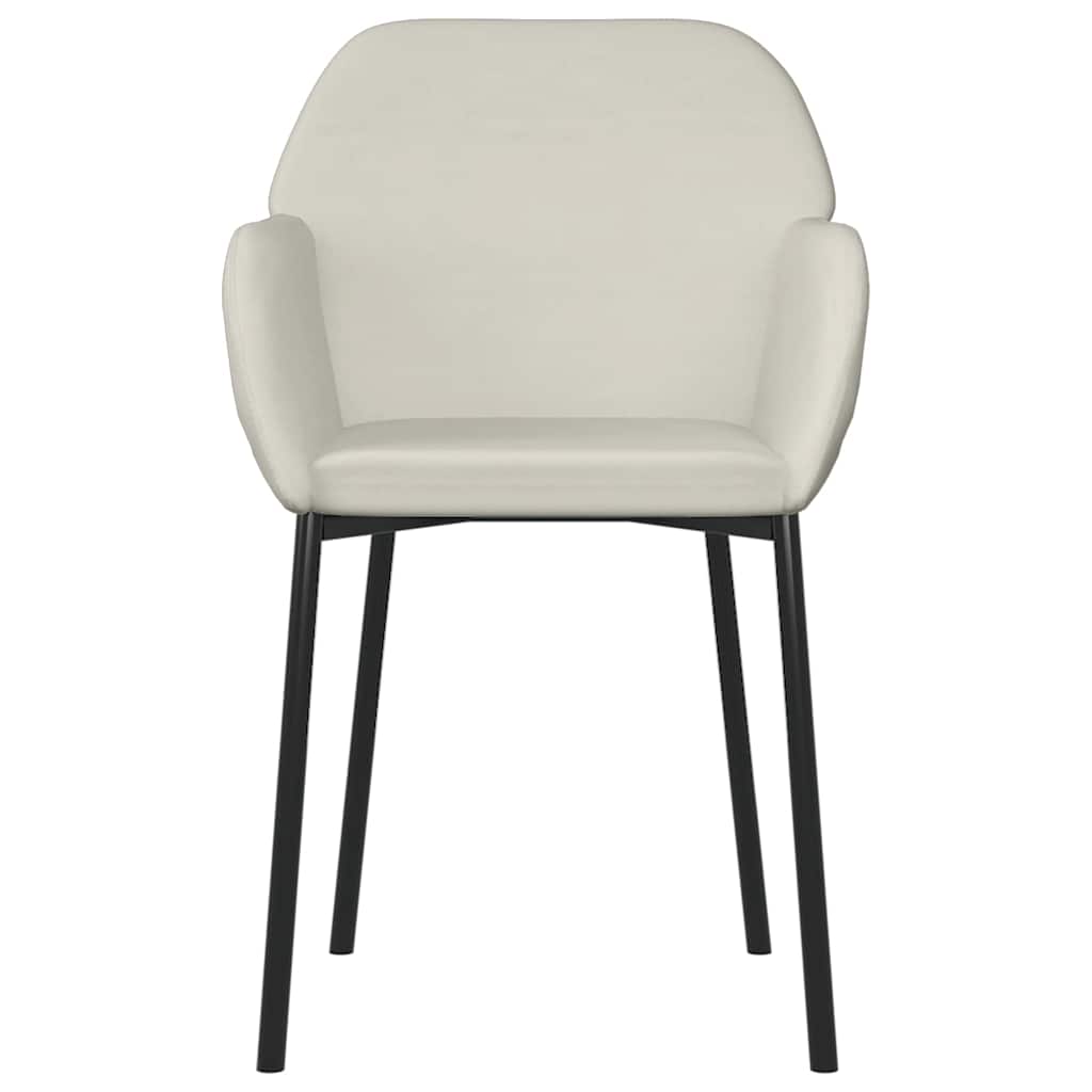 vidaXL Chaises de salle à manger 2 pcs Crème Velours