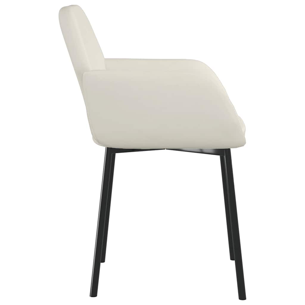 vidaXL Chaises de salle à manger 2 pcs Crème Velours