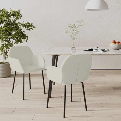 vidaXL Chaises de salle à manger 2 pcs Crème Velours