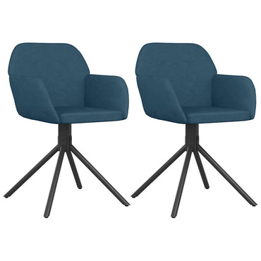 vidaXL Chaises de salle à manger pivotantes 2 pcs Velours bleu