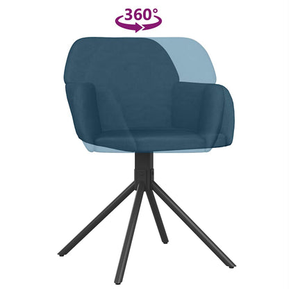 Esszimmerstühle 2 Stk. Drehbar Blau Samt