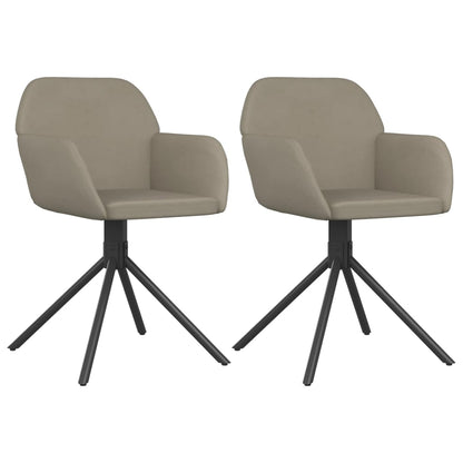 vidaXL Chaises de salle à manger pivotantes 2 pcs Gris clair Velours