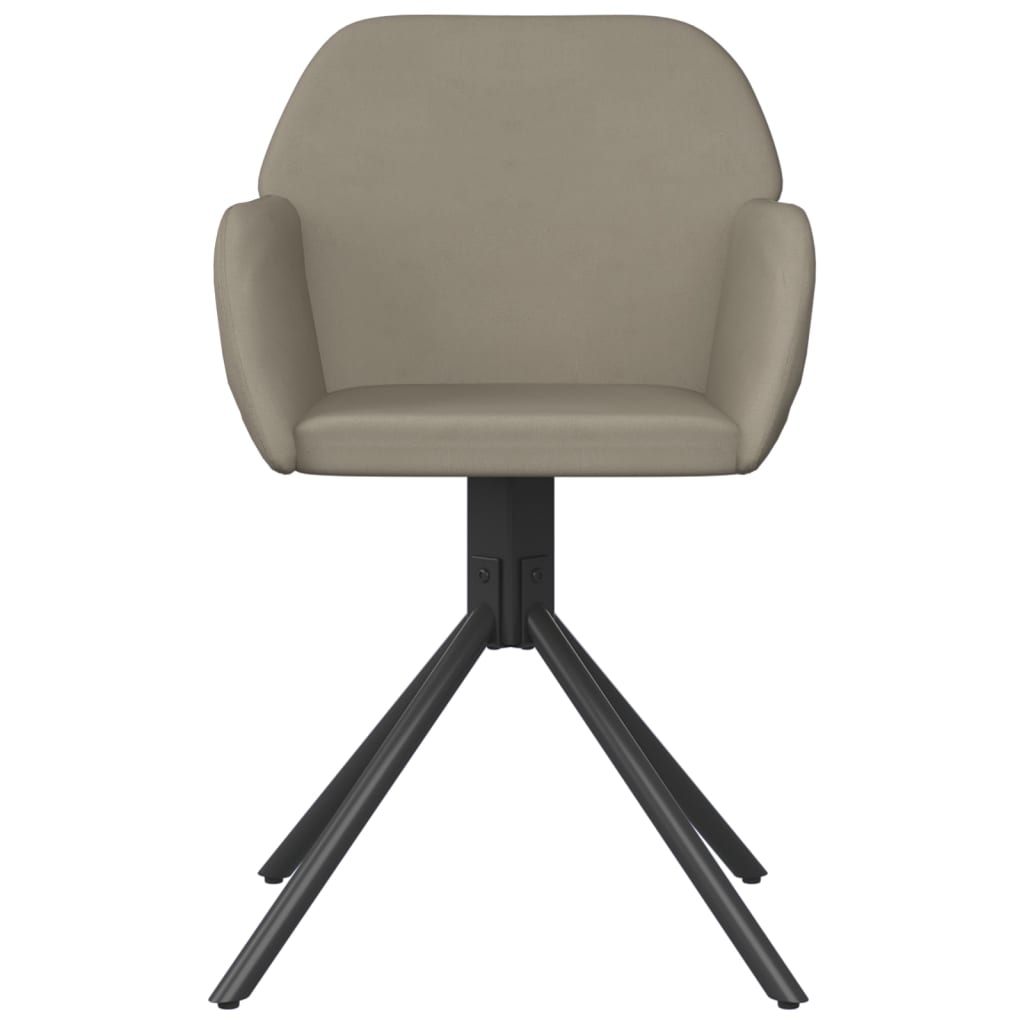 vidaXL Chaises de salle à manger pivotantes 2 pcs Gris clair Velours